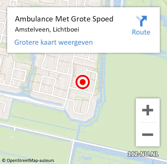 Locatie op kaart van de 112 melding: Ambulance Met Grote Spoed Naar Amstelveen, Lichtboei op 18 september 2020 01:24