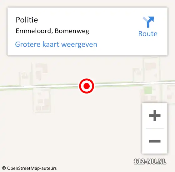 Locatie op kaart van de 112 melding: Politie Emmeloord, Bomenweg op 18 september 2020 02:00