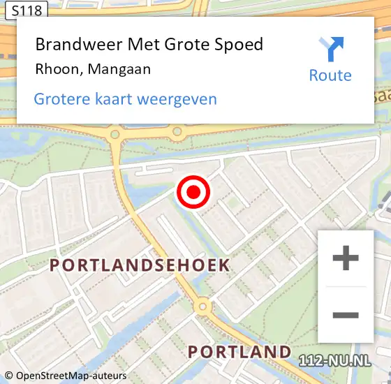 Locatie op kaart van de 112 melding: Brandweer Met Grote Spoed Naar Rhoon, Mangaan op 18 september 2020 02:09