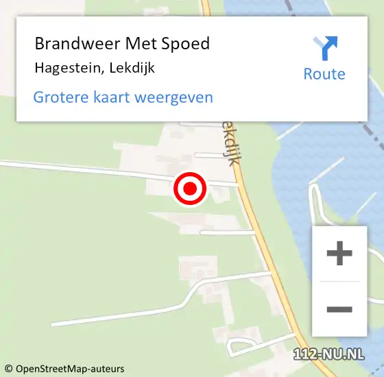 Locatie op kaart van de 112 melding: Brandweer Met Spoed Naar Hagestein, Lekdijk op 19 mei 2014 11:52