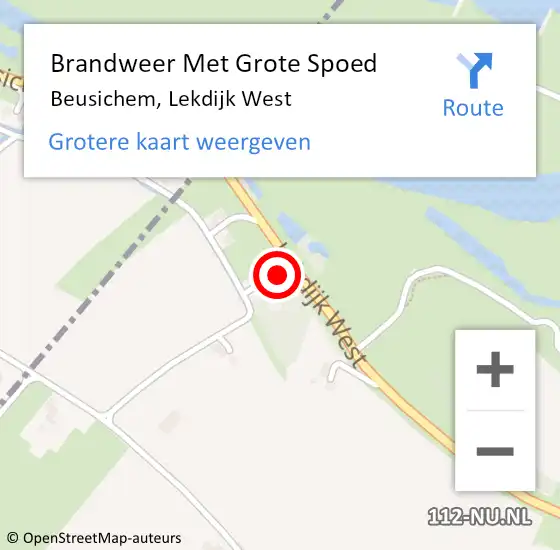 Locatie op kaart van de 112 melding: Brandweer Met Grote Spoed Naar Beusichem, Lekdijk West op 8 september 2013 08:26