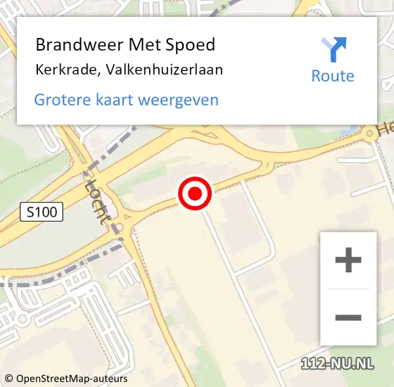 Locatie op kaart van de 112 melding: Brandweer Met Spoed Naar Kerkrade, Valkenhuizerlaan op 18 september 2020 05:58