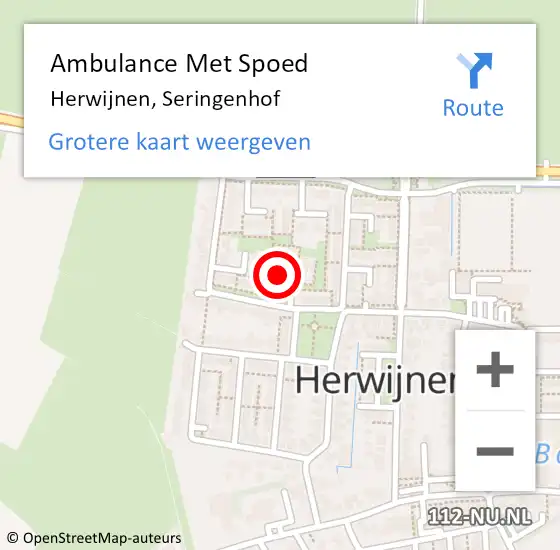 Locatie op kaart van de 112 melding: Ambulance Met Spoed Naar Herwijnen, Seringenhof op 18 september 2020 07:53