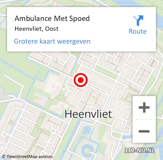 Locatie op kaart van de 112 melding: Ambulance Met Spoed Naar Heenvliet, Oost op 18 september 2020 09:11