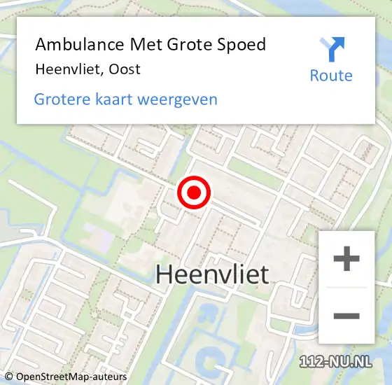 Locatie op kaart van de 112 melding: Ambulance Met Grote Spoed Naar Heenvliet, Oost op 18 september 2020 09:19