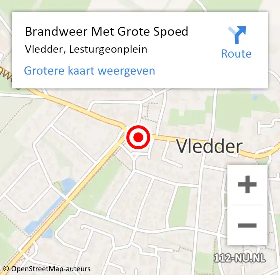 Locatie op kaart van de 112 melding: Brandweer Met Grote Spoed Naar Vledder, Lesturgeonplein op 19 mei 2014 12:19