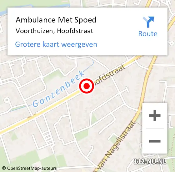 Locatie op kaart van de 112 melding: Ambulance Met Spoed Naar Voorthuizen, Hoofdstraat op 18 september 2020 13:28