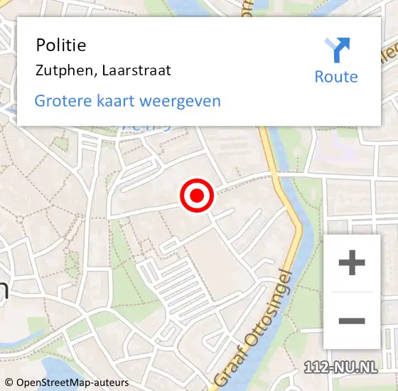 Locatie op kaart van de 112 melding: Politie Zutphen, Laarstraat op 18 september 2020 13:35