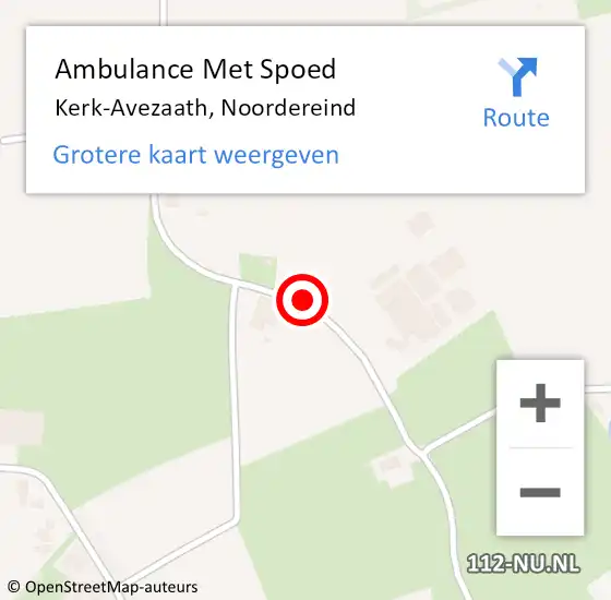 Locatie op kaart van de 112 melding: Ambulance Met Spoed Naar Kerk-Avezaath, Noordereind op 18 september 2020 14:49