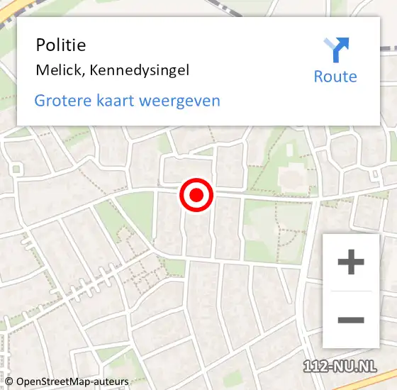 Locatie op kaart van de 112 melding: Politie Melick, Kennedysingel op 18 september 2020 15:11