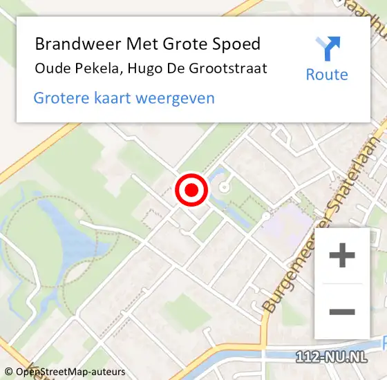 Locatie op kaart van de 112 melding: Brandweer Met Grote Spoed Naar Oude Pekela, Hugo De Grootstraat op 18 september 2020 17:22