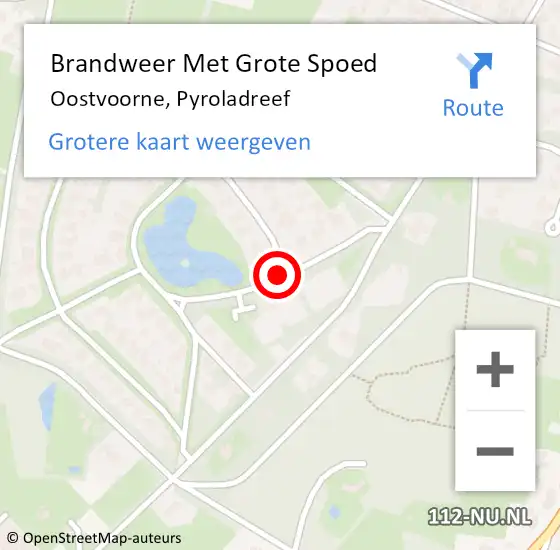 Locatie op kaart van de 112 melding: Brandweer Met Grote Spoed Naar Oostvoorne, Pyroladreef op 18 september 2020 17:45