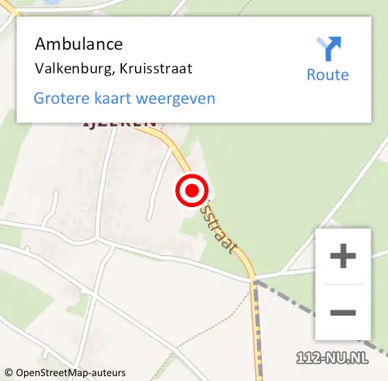 Locatie op kaart van de 112 melding: Ambulance Valkenburg, Kruisstraat op 19 mei 2014 13:07