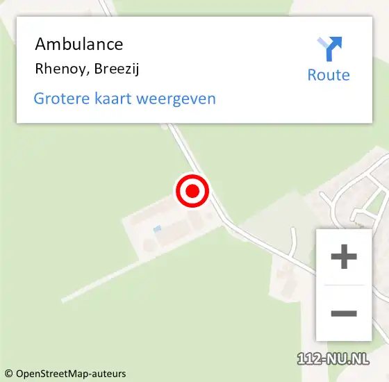 Locatie op kaart van de 112 melding: Ambulance Rhenoy, Breezij op 19 mei 2014 13:12