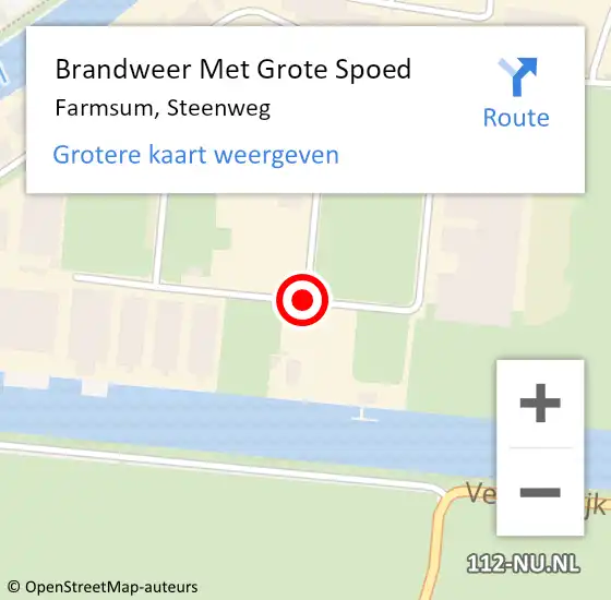 Locatie op kaart van de 112 melding: Brandweer Met Grote Spoed Naar Farmsum, Steenweg op 18 september 2020 20:25