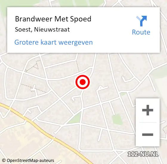 Locatie op kaart van de 112 melding: Brandweer Met Spoed Naar Soest, Nieuwstraat op 18 september 2020 20:39