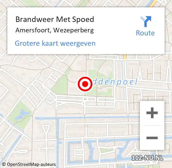 Locatie op kaart van de 112 melding: Brandweer Met Spoed Naar Amersfoort, Wezeperberg op 18 september 2020 21:25