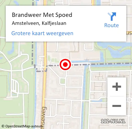 Locatie op kaart van de 112 melding: Brandweer Met Spoed Naar Amstelveen, Kalfjeslaan op 19 september 2020 02:31