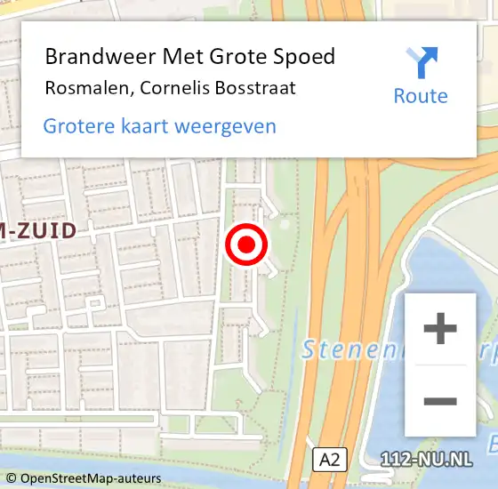 Locatie op kaart van de 112 melding: Brandweer Met Grote Spoed Naar Rosmalen, Cornelis Bosstraat op 19 september 2020 03:13