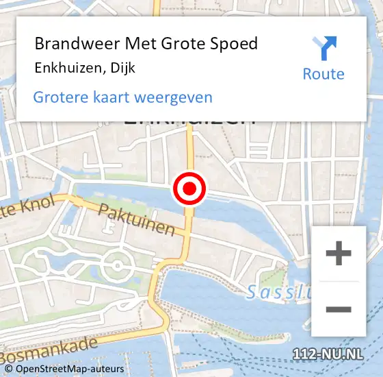 Locatie op kaart van de 112 melding: Brandweer Met Grote Spoed Naar Enkhuizen, Dijk op 19 september 2020 12:59