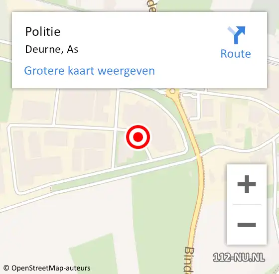 Locatie op kaart van de 112 melding: Politie Deurne, As op 19 september 2020 13:57