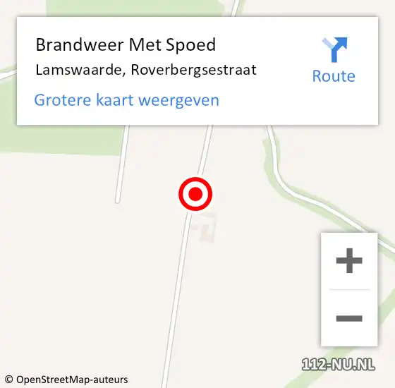 Locatie op kaart van de 112 melding: Brandweer Met Spoed Naar Lamswaarde, Roverbergsestraat op 19 september 2020 14:09