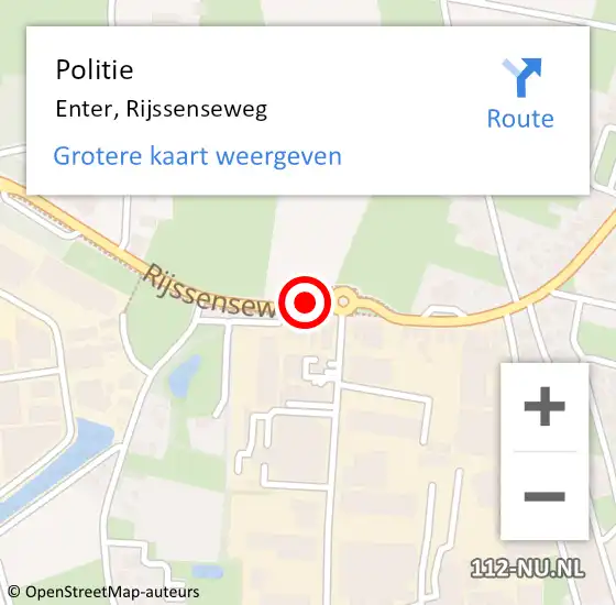 Locatie op kaart van de 112 melding: Politie Enter, Rijssenseweg op 19 september 2020 14:45