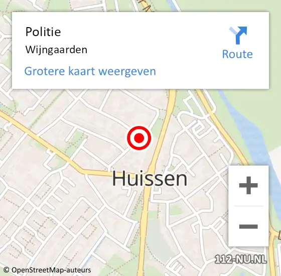 Locatie op kaart van de 112 melding: Politie Wijngaarden op 19 september 2020 14:53