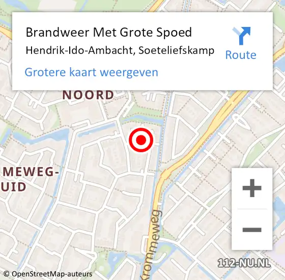 Locatie op kaart van de 112 melding: Brandweer Met Grote Spoed Naar Hendrik-Ido-Ambacht, Soeteliefskamp op 19 september 2020 15:00