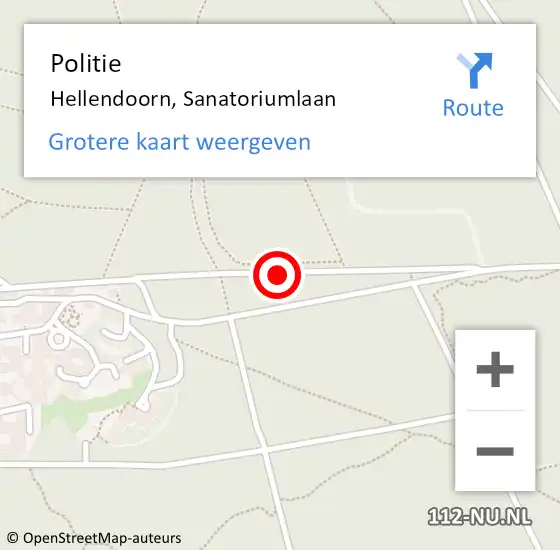 Locatie op kaart van de 112 melding: Politie Hellendoorn, Sanatoriumlaan op 19 september 2020 15:25