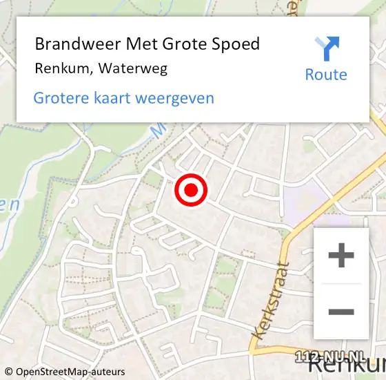 Locatie op kaart van de 112 melding: Brandweer Met Grote Spoed Naar Renkum, Waterweg op 19 september 2020 16:55