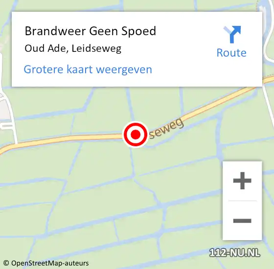 Locatie op kaart van de 112 melding: Brandweer Geen Spoed Naar Oud Ade, Leidseweg op 19 mei 2014 14:40