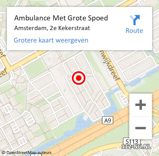 Locatie op kaart van de 112 melding: Ambulance Met Grote Spoed Naar Amsterdam, 2e Kekerstraat op 19 september 2020 18:22