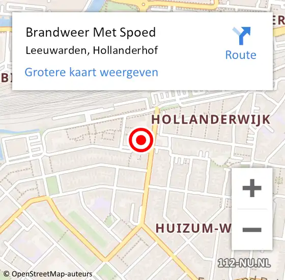 Locatie op kaart van de 112 melding: Brandweer Met Spoed Naar Leeuwarden, Hollanderhof op 19 september 2020 20:50