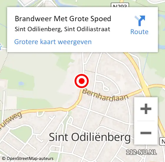 Locatie op kaart van de 112 melding: Brandweer Met Grote Spoed Naar Sint Odilienberg, Sint Odiliastraat op 19 september 2020 23:03