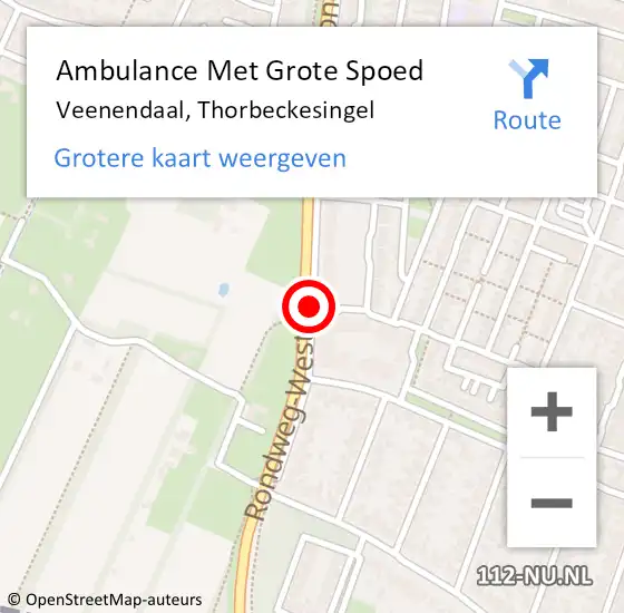 Locatie op kaart van de 112 melding: Ambulance Met Grote Spoed Naar Veenendaal, Thorbeckesingel op 20 september 2020 00:30