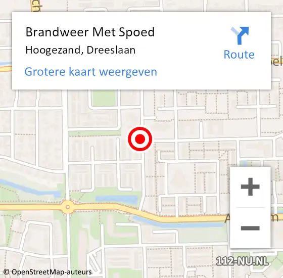 Locatie op kaart van de 112 melding: Brandweer Met Spoed Naar Hoogezand, Dreeslaan op 20 september 2020 02:28