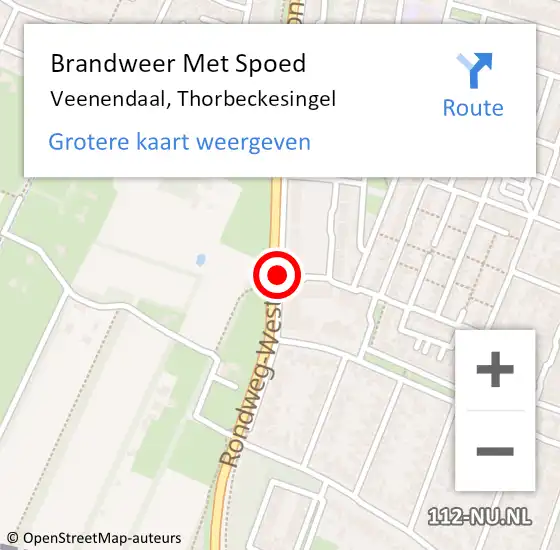 Locatie op kaart van de 112 melding: Brandweer Met Spoed Naar Veenendaal, Thorbeckesingel op 20 september 2020 04:35