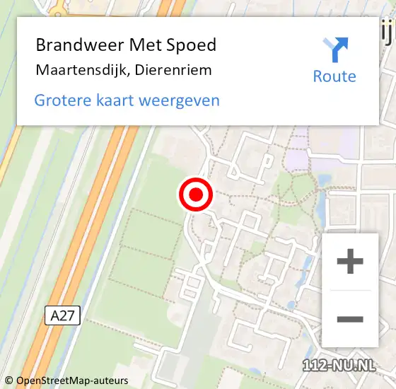Locatie op kaart van de 112 melding: Brandweer Met Spoed Naar Maartensdijk, Dierenriem op 20 september 2020 08:08