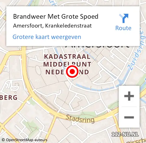 Locatie op kaart van de 112 melding: Brandweer Met Grote Spoed Naar Amersfoort, Krankeledenstraat op 20 september 2020 10:28