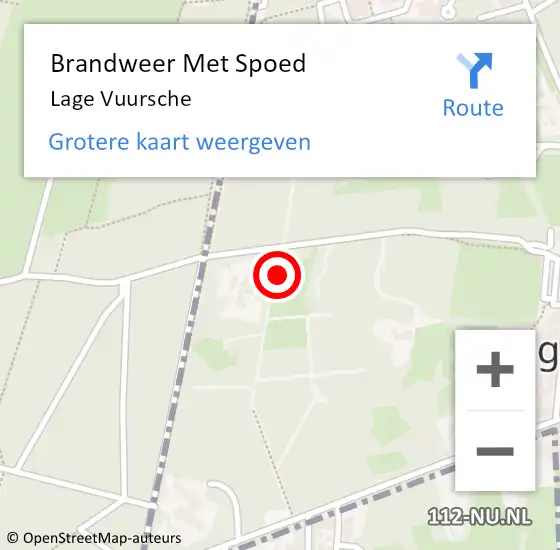 Locatie op kaart van de 112 melding: Brandweer Met Spoed Naar Lage Vuursche op 20 september 2020 13:12