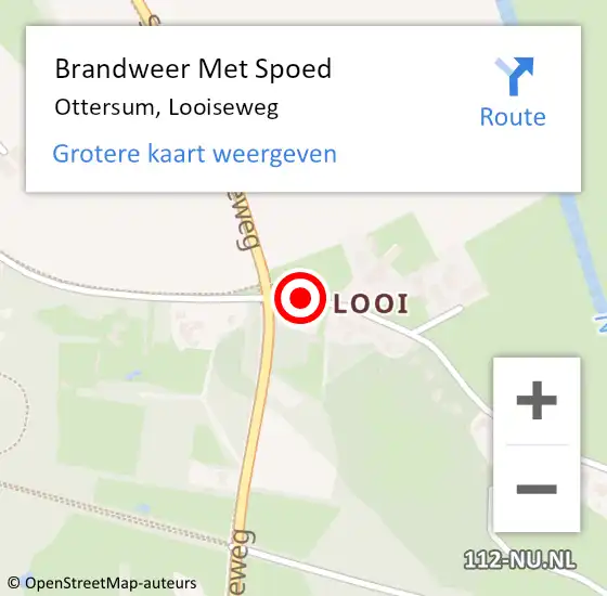 Locatie op kaart van de 112 melding: Brandweer Met Spoed Naar Ottersum, Looiseweg op 20 september 2020 13:32