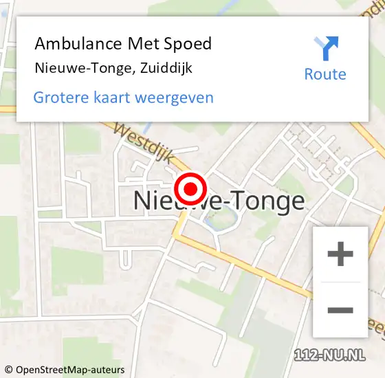 Locatie op kaart van de 112 melding: Ambulance Met Spoed Naar Nieuwe-Tonge, Zuiddijk op 19 mei 2014 15:51