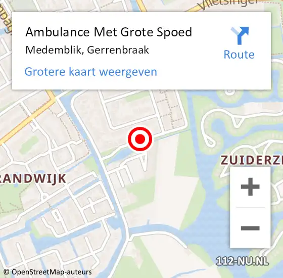 Locatie op kaart van de 112 melding: Ambulance Met Grote Spoed Naar Medemblik, Gerrenbraak op 20 september 2020 14:34