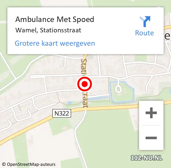 Locatie op kaart van de 112 melding: Ambulance Met Spoed Naar Wamel, Stationsstraat op 20 september 2020 15:10