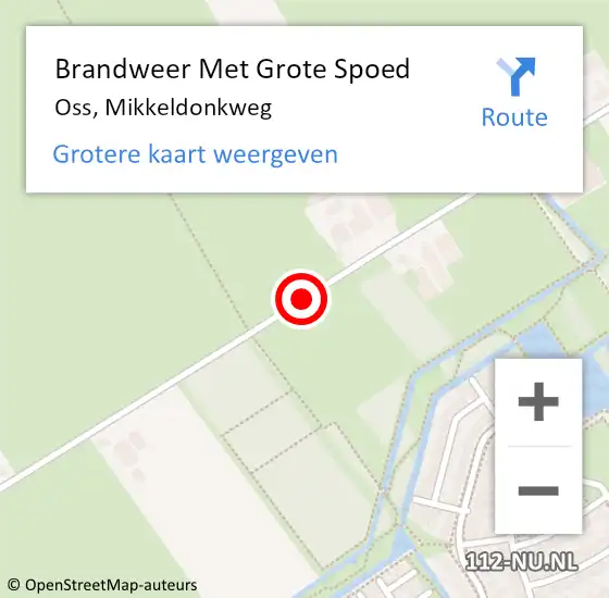 Locatie op kaart van de 112 melding: Brandweer Met Grote Spoed Naar Oss, Mikkeldonkweg op 20 september 2020 15:25