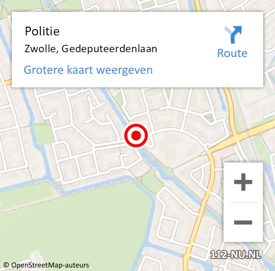 Locatie op kaart van de 112 melding: Politie Zwolle, Gedeputeerdenlaan op 20 september 2020 16:07