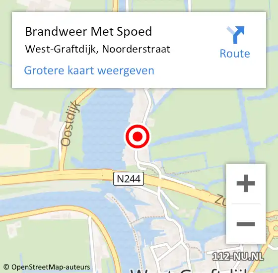 Locatie op kaart van de 112 melding: Brandweer Met Spoed Naar West-Graftdijk, Noorderstraat op 20 september 2020 16:17