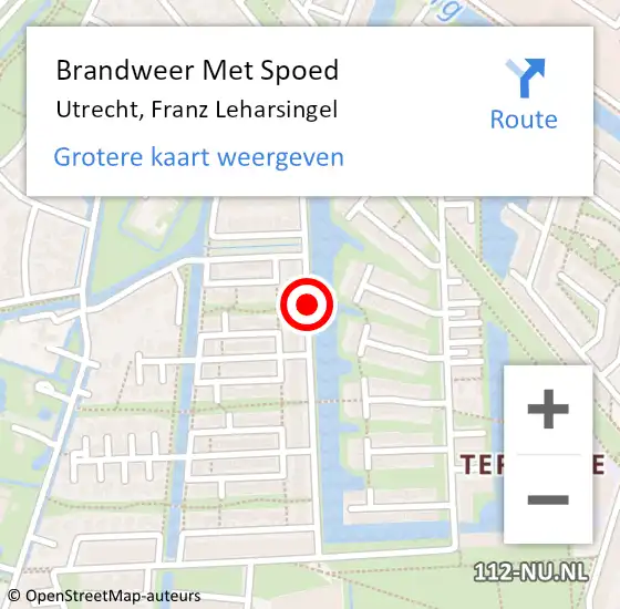 Locatie op kaart van de 112 melding: Brandweer Met Spoed Naar Utrecht, Franz Leharsingel op 20 september 2020 17:46