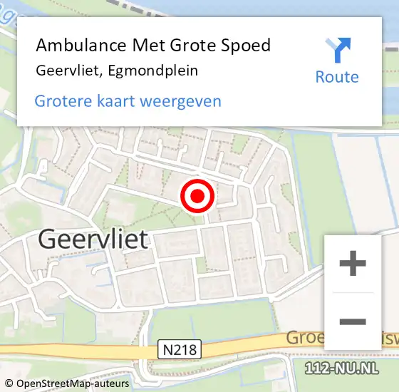 Locatie op kaart van de 112 melding: Ambulance Met Grote Spoed Naar Geervliet, Egmondplein op 20 september 2020 18:43